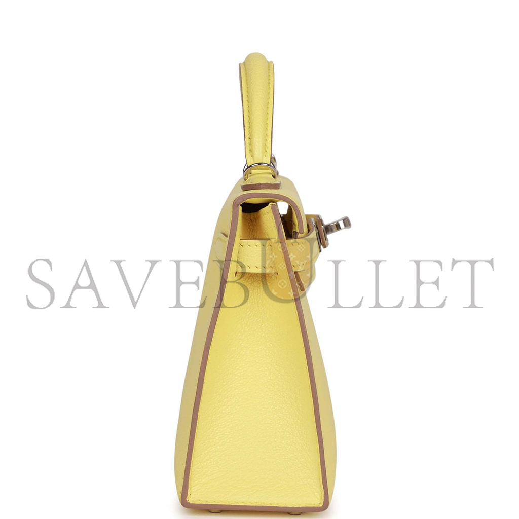 H**mes master mini kelly ii sellier limoncello chevre palladium hardware (19*12*5.5cm)